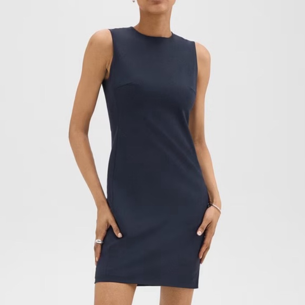 Navy fitted sheath dress